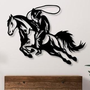 Cowboy Svg Dxf Files Western Wall Art Cut File Rodeo Horse For Cnc Laser Plasma Cricut Glowforge