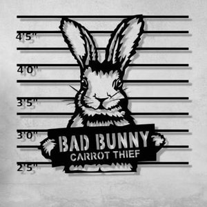 File Svg Dxf Png Bad Bunny, File di taglio laser, Coniglio pasquale Ladro di carote Dipartimento di polizia criminale per CNC Laser Plasma Glowforge