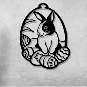 Osterhasen-Svg-Dxf-Png-Dateien, Laser-Schnitt-Datei-Eier glücklicher Esterhase-Wand-Kunst für Cnc-Laser-Plasma Cricut Glowforge