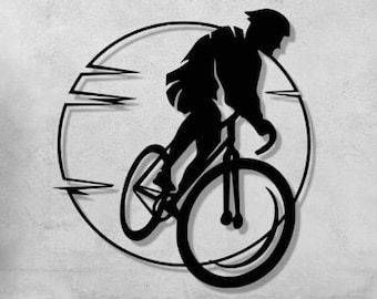 Bicycle Design Laser Cut File, CNC Wall Decor (svg, dxf, png)