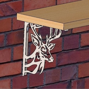 Suporte de prateleira para arquivos DXF SVG, suporte de prateleira para corte a laser de veado, 5-6-7-8-9-10 polegadas, suporte de montagem em parede de metal para corte a laser de plasma CNC