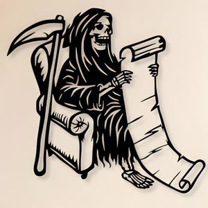 Grim Reaper Horror Wall Art, SVG DXF PNG Cut File