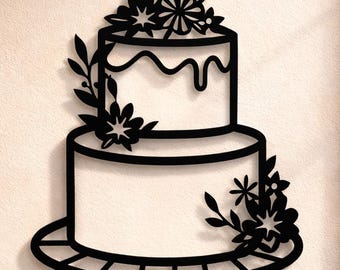 Cake SVG DXF Files, Laser Cut Cake Decor (Digital Download)