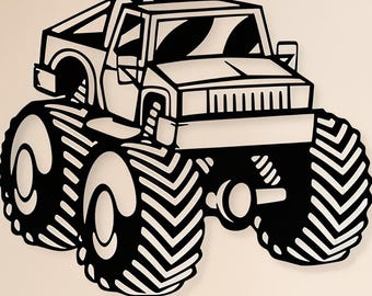 Monster Truck Wall Decor, CNC Laser Cut File (SVG, DXF)