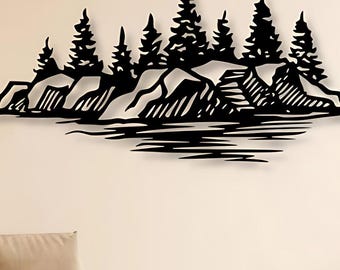 Seaside Rocky Scene Vector Cut File (SVG DXF PNG)