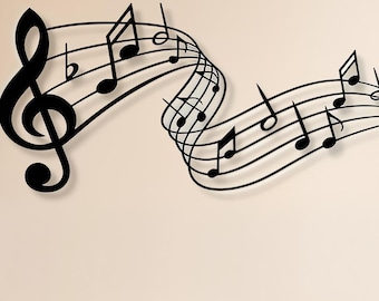 Musical Notes Wall Art, Melody Design, Laser Cut File (SVG, DXF