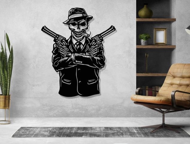 Gangster Svg Dxf Png Files Laser Cutting File Pistol - Etsy