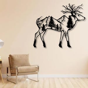 Deer Scene Svg Dxf Files Laser Cut File Deer Nature Art For Cnc Laser Plasma Cricut Glowforge