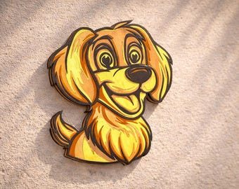 Pliki DXF SVG Golden Retriever Wielowarstwowy projekt cięcia laserowego Grafika wektorowa dla lasera CNC
