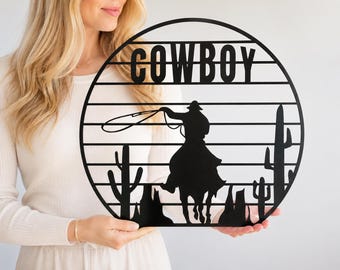 Cowboy Horse Scene Laser Cut File, Western SVG DXF PNG