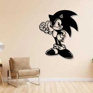 Archivos DXF, SVG y PNG de Sonic, archivo cortado por láser, Sonic, erizo, arte mural, para CNC, láser, plasma, Cricut, Glowforge