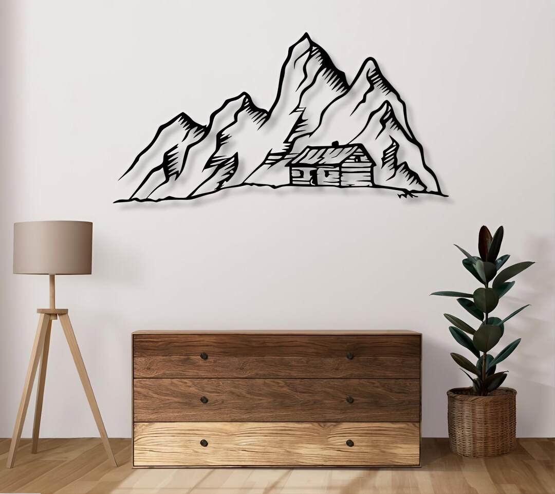 Mountain House Svg Dxf Files Chalet Wood House Vector Cut File for Cnc ...