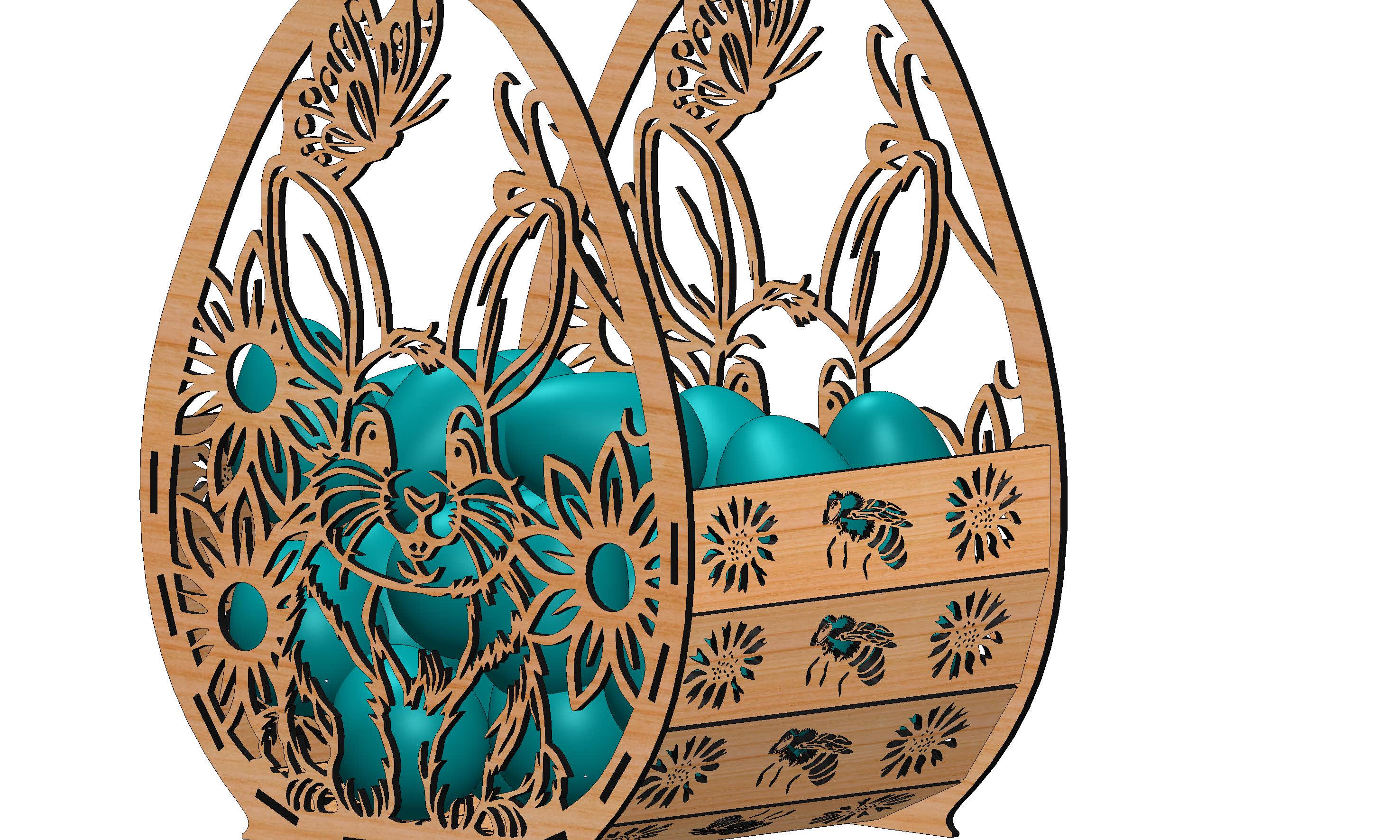 Easter Basket SVG DXF Files 3D Laser Cut File - Etsy
