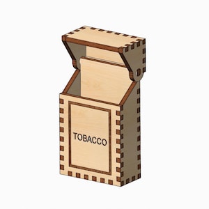 File SVG DXF per scatola di tabacco, file per taglio laser, compensato da 3,7 mm o 4 mm per taglio laser