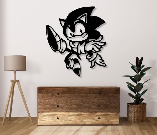 Sonic Svg Dxf Png Files Vector Laser Cut File For Cnc Laser Plasma Cricut Glowforge Xtool