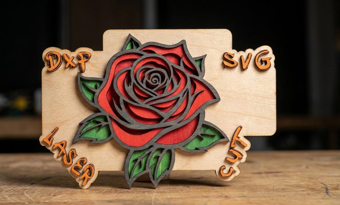 Rose Multilayer Vector Art, Laser Cut File (SVG, DXF) - Etsy
