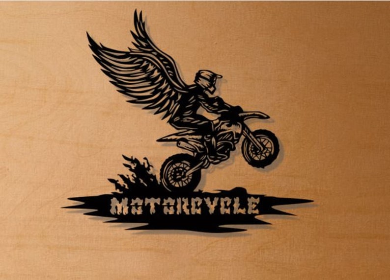 Motorcycle Angel Wings SVG DXF PNG, Laser Cut File - Etsy