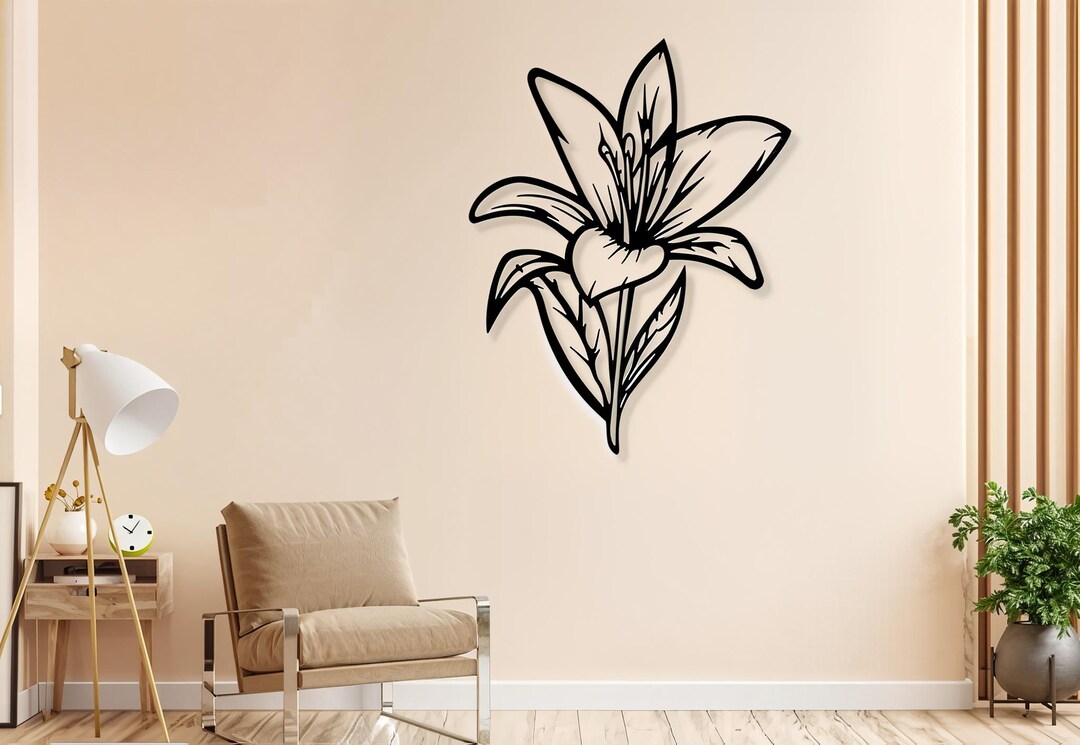 Lilium Flower SVG DXF PNG Files, Laser Cut Design - Etsy