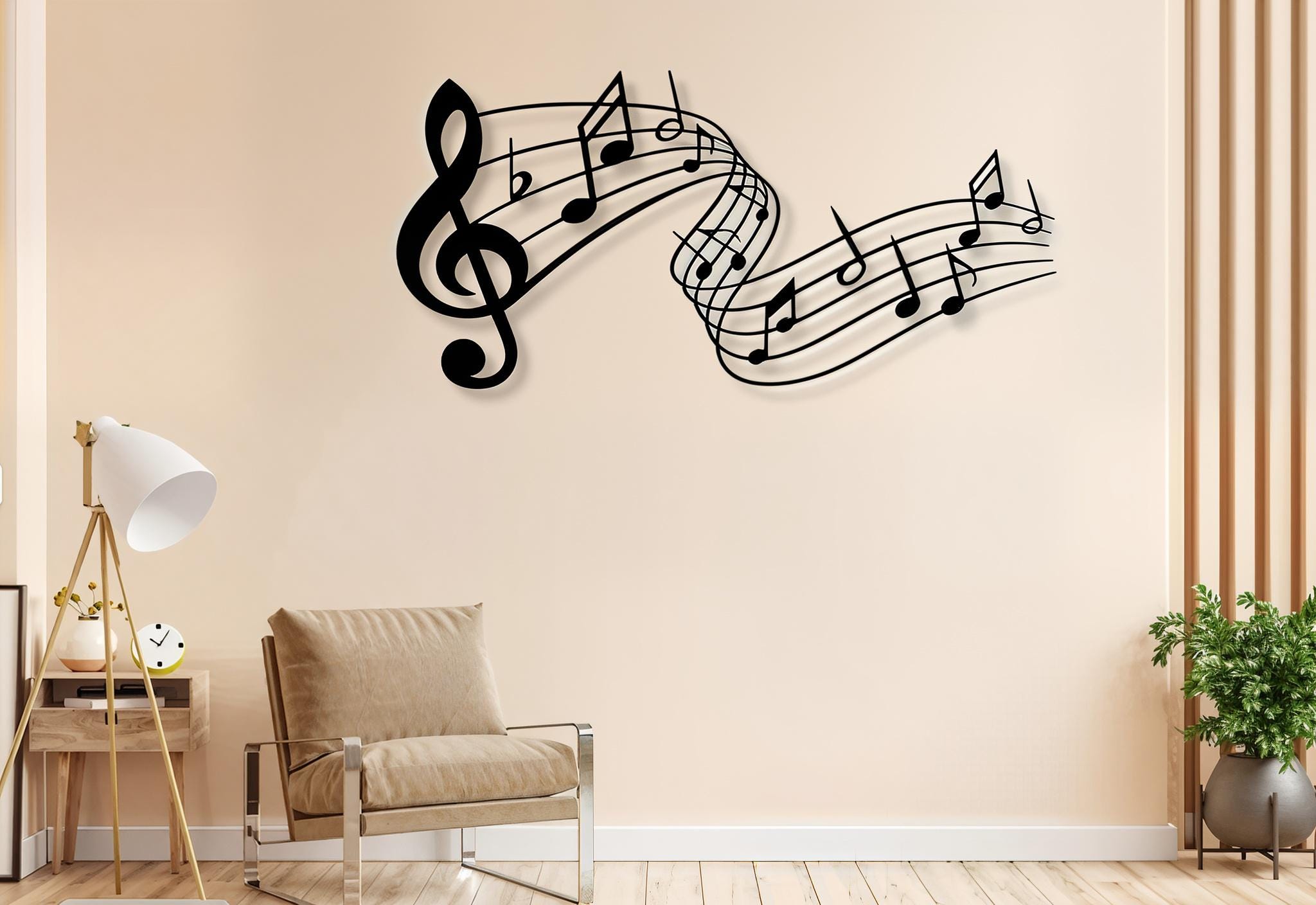 Musical Notes Wall Art, Melody Design, Laser Cut File (SVG, DXF