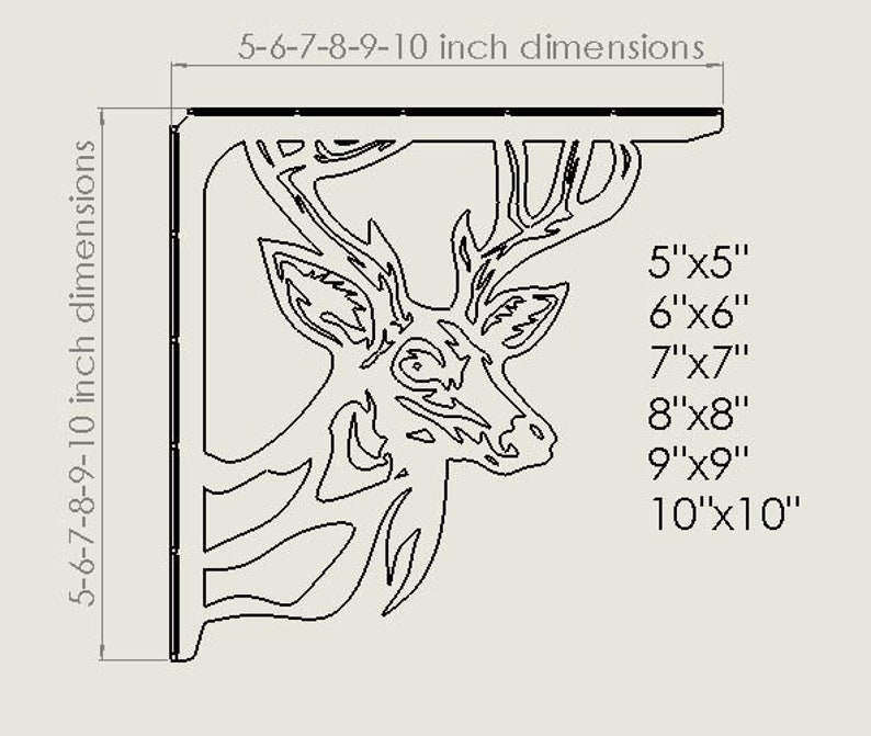 Shelving Bracket Dxf Svg Files Deer Laser Cut File Shelf Bracket 567