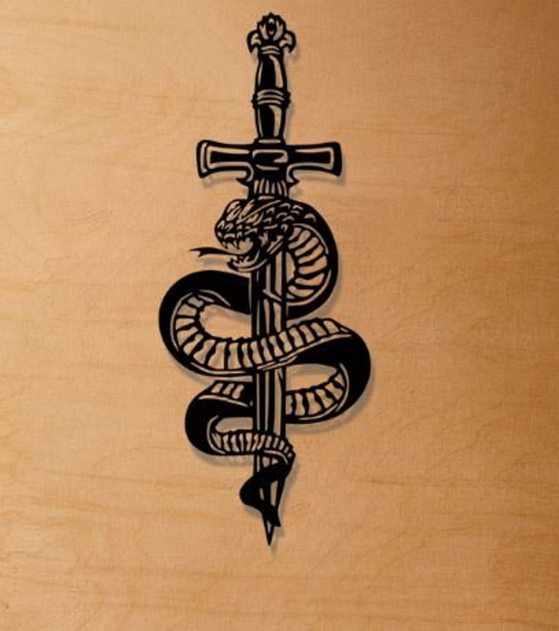 Snake Svg Dxf Png Files , Laser Cut File , Sword Snake Serpent Viper ...