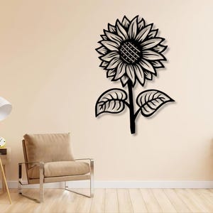 Sunflower Svg Dxf Png Files Flower Wall Art Cut File For Cnc Laser Plasma Cricut Glowforge Xtool