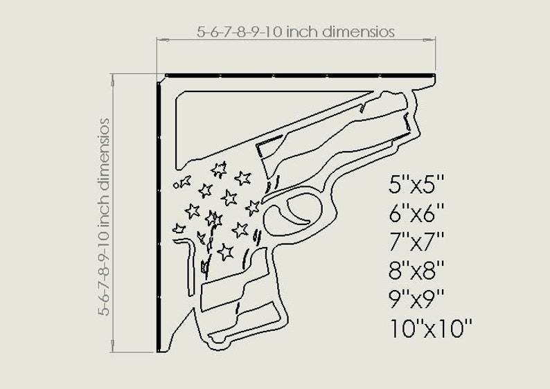 Gun Shelving Bracket Dxf Svg Files , American Flag Shelf Brackets Metal ...
