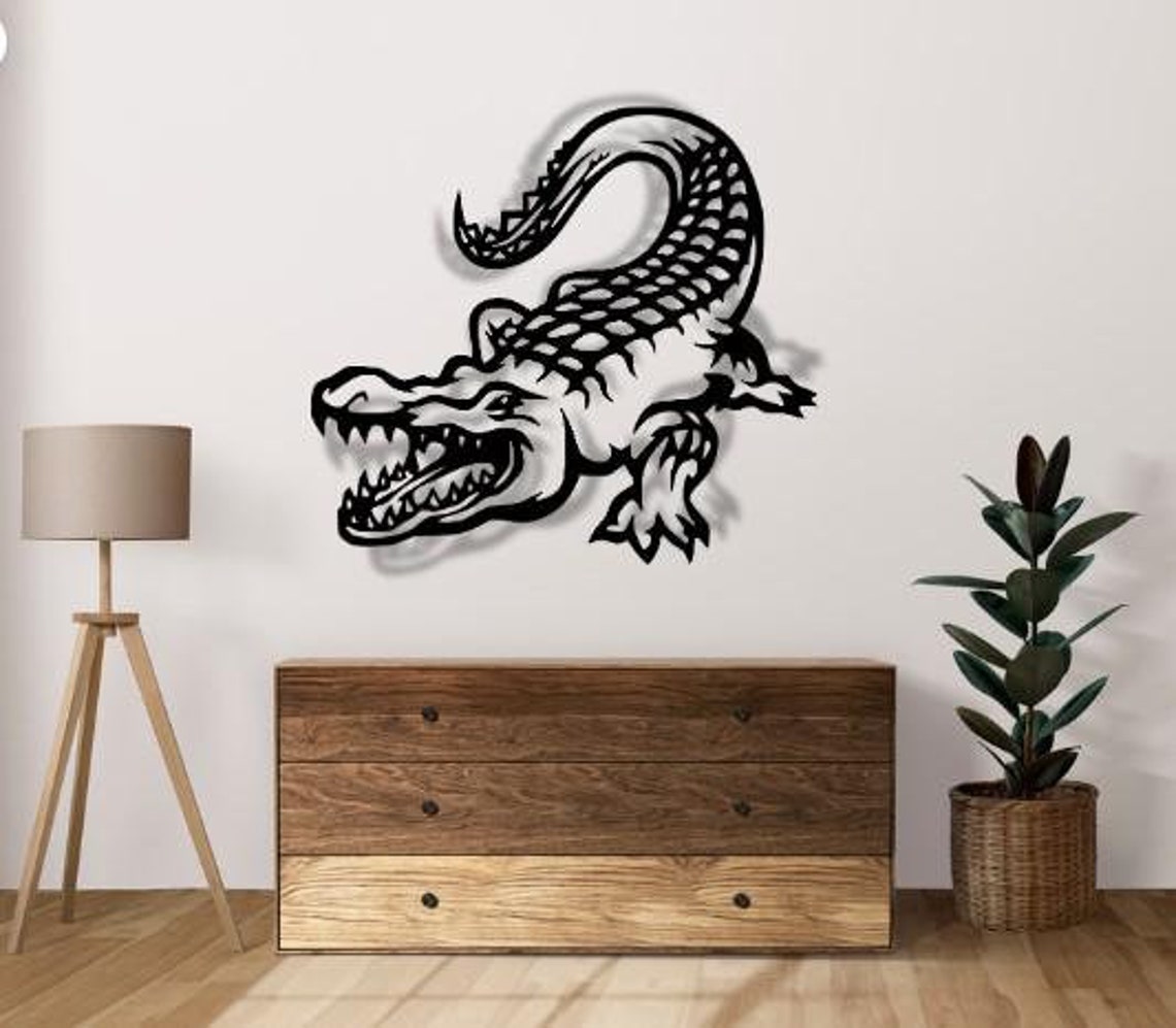 Crocodile Svg Dxf Png Files Alligator Laser Cut File Vectorel Cutting ...