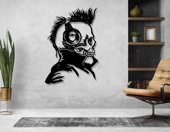 Mohawk Svg Dxf Png Files Laser Cut File Punk Hair Head Skull
