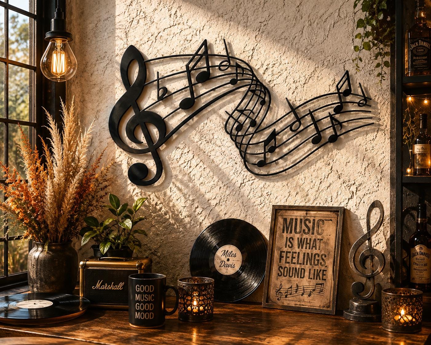 Musical Notes Wall Art, Melody Design, Laser Cut File (SVG, DXF
