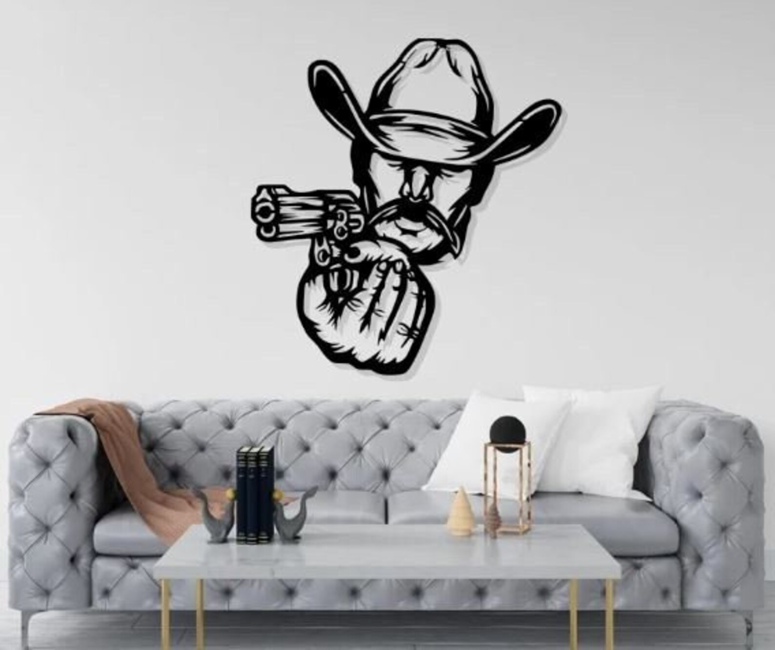 Cowboy With Revolver DXF SVG, Western Laser Cut File - Etsy