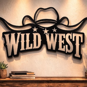 Wild West Cowboy Hat Laser Cut File, Western Wall Decor (SVG DXF)