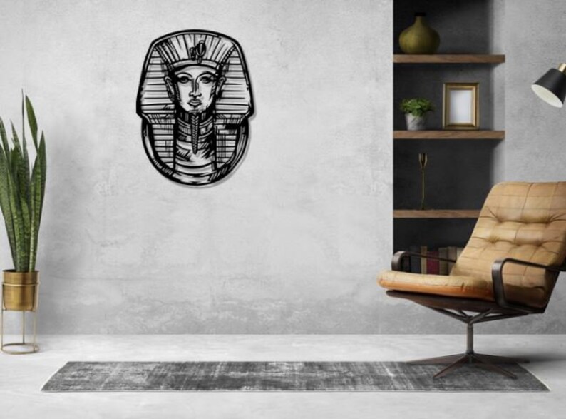 Tutankhamun SVG DXF PNG Files, Pharaoh Laser Cut Design - Etsy