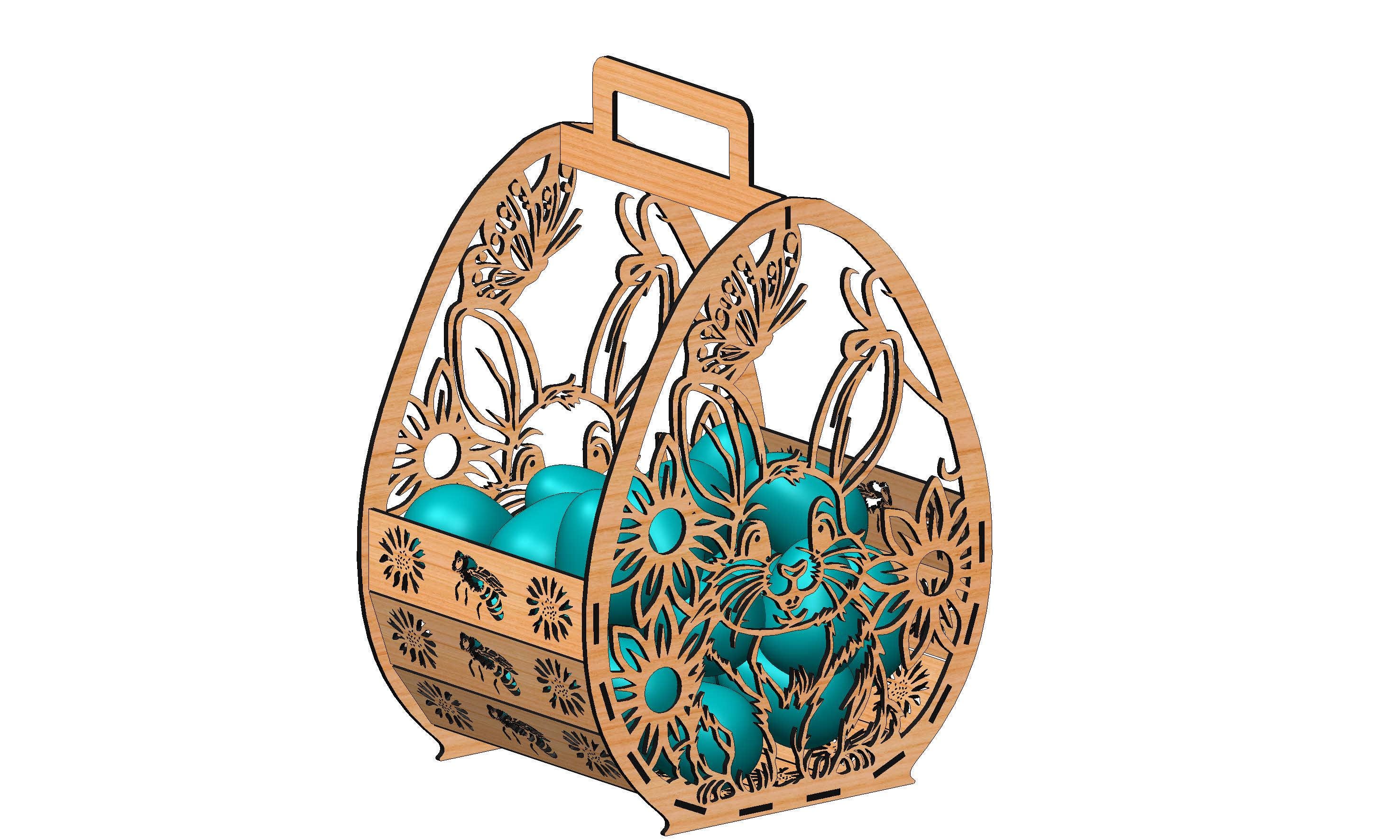 Easter Basket SVG DXF Files 3D Laser Cut File - Etsy