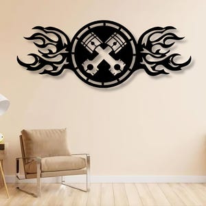 Pistons Dxf Svg Files , Laser Cutting , Garage , Piston , Fire , Wall Decor Art Vectorel Cut Metal Plywood Tshirt Printable For Cnc Laser