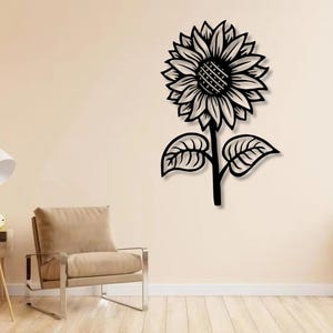 Sunflower Svg Dxf Png Files , Laser Cut File , Flower Leaves Wall Art For Cnc Laser Plasma Cricut Glowforge