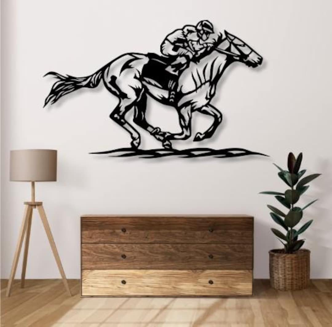 Horse Racing Svg Dxf Files Jockey Wall Art Cut File for Cnc Laser ...