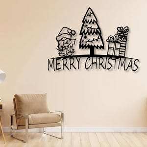 Merry Christmas Dxf Svg Files , Laser Cut , Wall , Decor , Ornament , Gnome , Tree , Gift , Boxes , Cut , File , For , Cnc , Laser Plasma