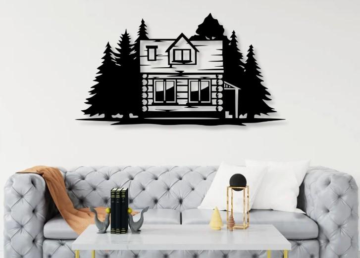 Wood House Svg Dxf Files Chalet Wooden House Vector Cut File for Cnc ...
