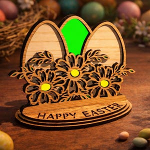 Easter Stand Svg Dxf Files Standing Desktop 3mm or 4mm Plywood Cutting File