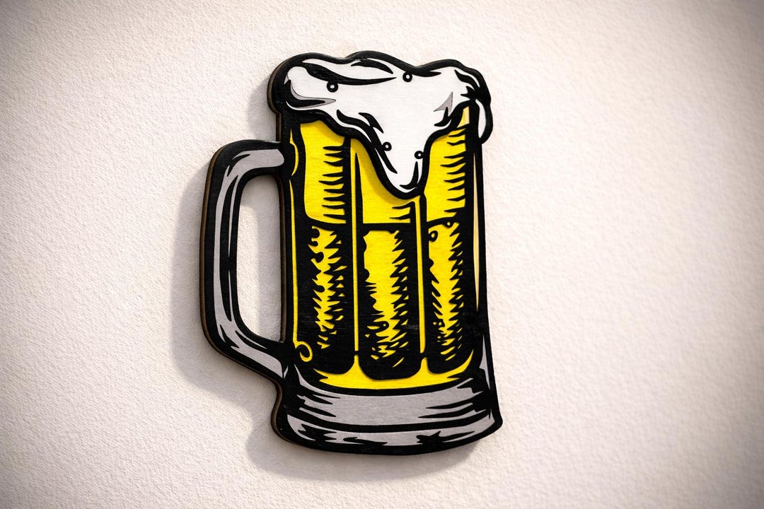Beer Multilayer SVG DXF Files 3D Layered Beer Glass Cut File for Laser ...