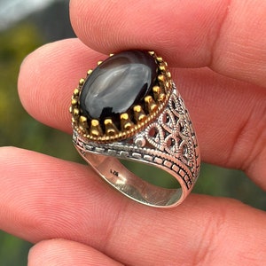 Sterling Silver Onyx Rings, Black Onyx Gemstone Ring, Natural Stone Ring, Gemstone Silver Ring, Unisex Onyx Ring, Ring for Men, Ring for Men