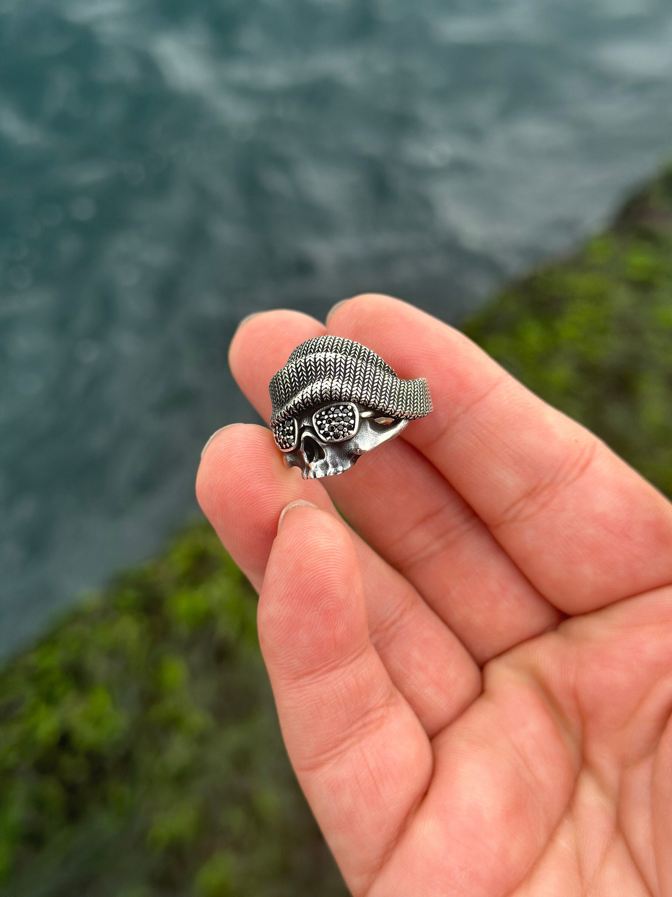 ✨希少✨ シルバー 925 VINTAGE SKULL RING 20号 指輪 925 Sterling Silver Skull Ring, Gothic Skull Vintage Ring