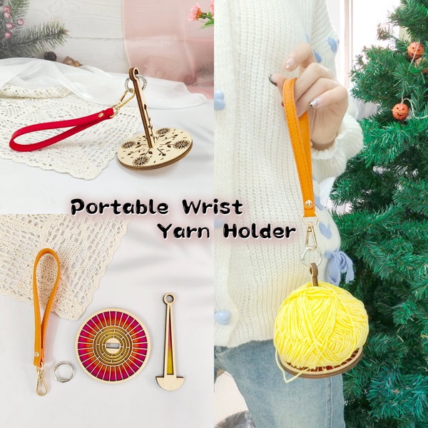 Fête des Mères, Porte-fil portable au poignet, Outils et accessoires de crochet, Support portable pour tricoter le fil au poignet, Cadeau pour maman