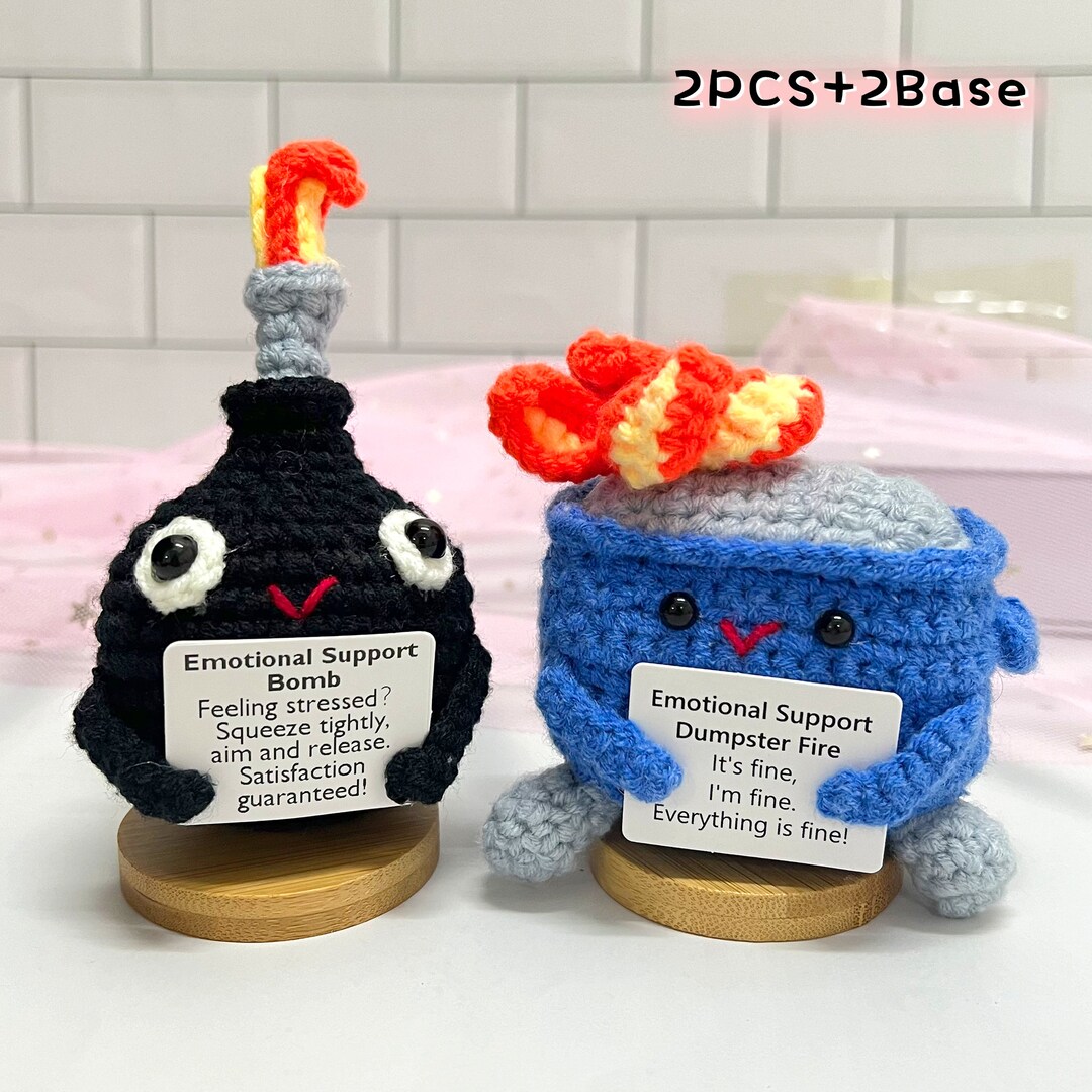 KivTovMo 5PCS Handmade Crochet Bomb Decor - Funny Stress Relief Gift, Desk & Home Decor, Emotional Support Toy - View #11