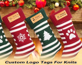 Custom Logo Tags For Knits,Faux Leather Labels For Handmade Items,Leather Tags With Rivets,Leather Tags For Christmas Stocking