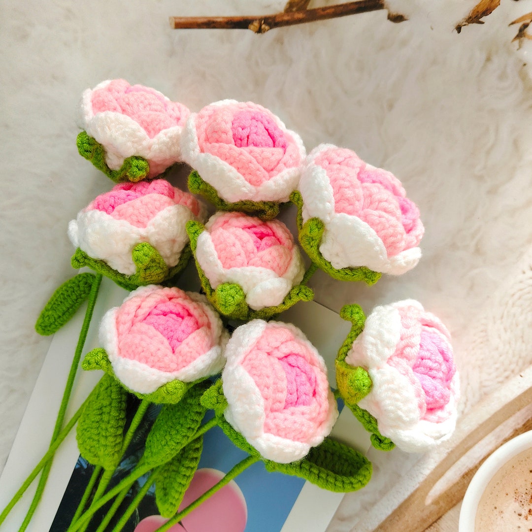 Crochet Flowers Rose Bouquet Handmade , Anniversary, Birthday