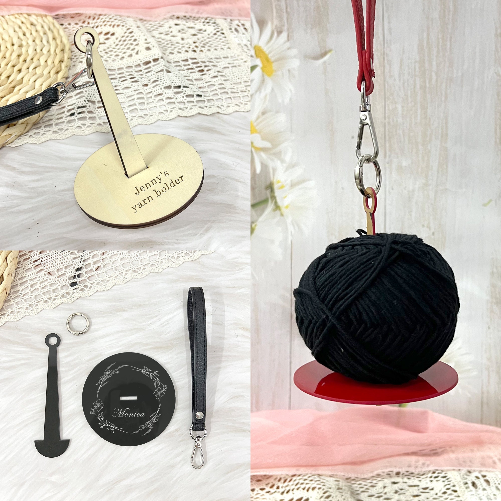 Customized Name Portable Wrist Yarn Holder, Crochet Tools, Portable Wrist Yarn Knitting Stand, Crochet enthusiasts, Gift for Mom/Grandma