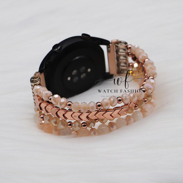 Elegant Stretchable Boho and Chic Band for Samsung Galaxy watch 6/5/4, Galaxy watch classic, Active 2, Garmin, Pixel watch, 20mm/22mm watch