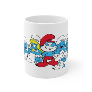 Smurfs Mug / Smurf Village / Cartoon Merch / Nostalgia Gift